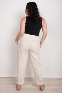 BOTTEGA MODA_JERSEY WAIST LINEN PANT _ JERSEY WAIST LINEN PANT _ Ebony Boutique NZ