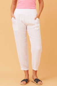 BOTTEGA MODA_JERSEY WAIST LINEN PANT _ JERSEY WAIST LINEN PANT _ Ebony Boutique NZ