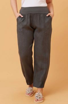 BOTTEGA MODA_JERSEY WAIST LINEN PANT _ JERSEY WAIST LINEN PANT _ Ebony Boutique NZ