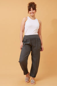 BOTTEGA MODA_JERSEY WAIST LINEN PANT _ JERSEY WAIST LINEN PANT _ Ebony Boutique NZ