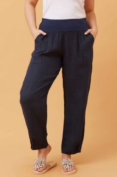 BOTTEGA MODA_JERSEY WAIST LINEN PANT _ JERSEY WAIST LINEN PANT _ Ebony Boutique NZ