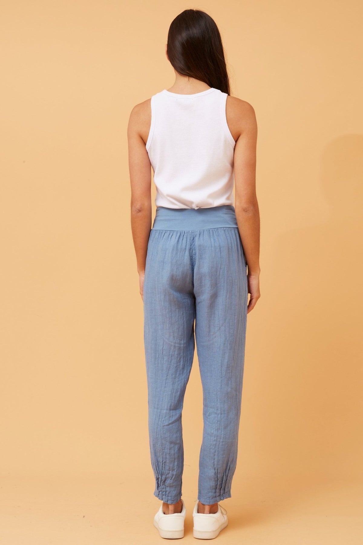 BOTTEGA MODA_JERSEY WAIST LINEN PANT _ JERSEY WAIST LINEN PANT _ Ebony Boutique NZ