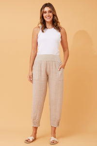 BOTTEGA MODA_JERSEY WAIST LINEN PANT _ JERSEY WAIST LINEN PANT _ Ebony Boutique NZ