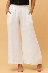 BOTTEGA MODA_LINEN PANT WIDE LEG _ LINEN PANT WIDE LEG _ Ebony Boutique NZ