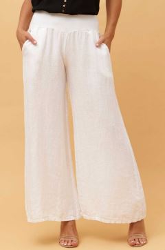 BOTTEGA MODA_LINEN PANT WIDE LEG _ LINEN PANT WIDE LEG _ Ebony Boutique NZ