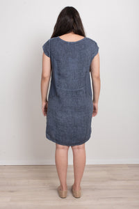 BOTTEGA MODA_ONASSIS DRESS LINEN DENIM _ ONASSIS DRESS LINEN DENIM _ Ebony Boutique NZ