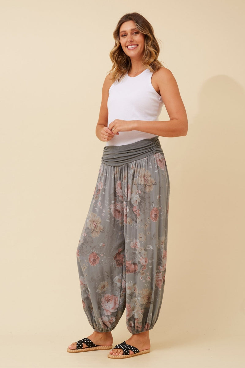 BOTTEGA MODA_RELAXED JERSEY WAIST ELASTIC CUFF VISCOSE PANT SOFT ROSE SLATE _ RELAXED JERSEY WAIST ELASTIC CUFF VISCOSE PANT SOFT ROSE SLATE _ Ebony Boutique NZ