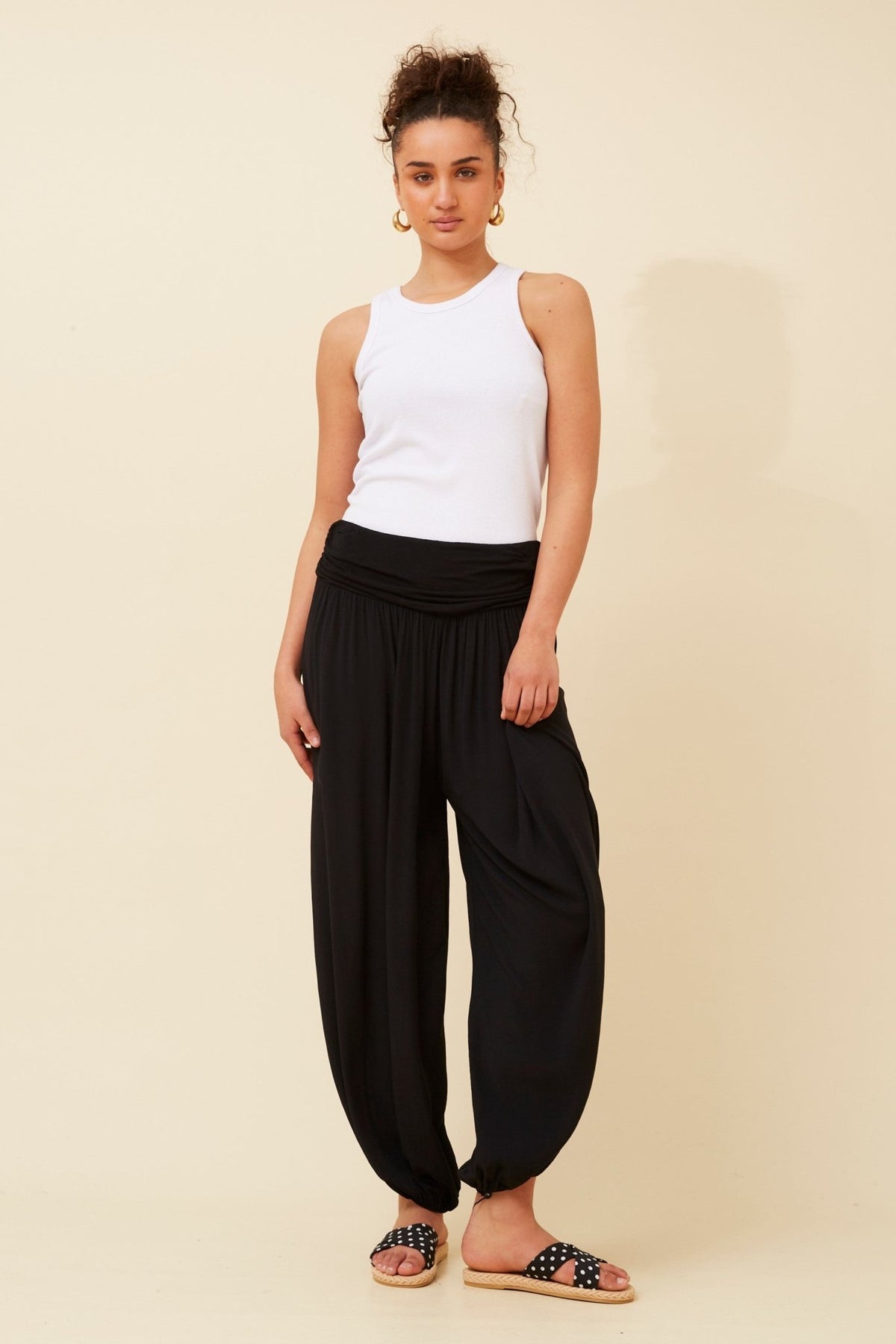 BOTTEGA MODA_RELAXED PANT VISCOSE BLACK _ RELAXED PANT VISCOSE BLACK _ Ebony Boutique NZ