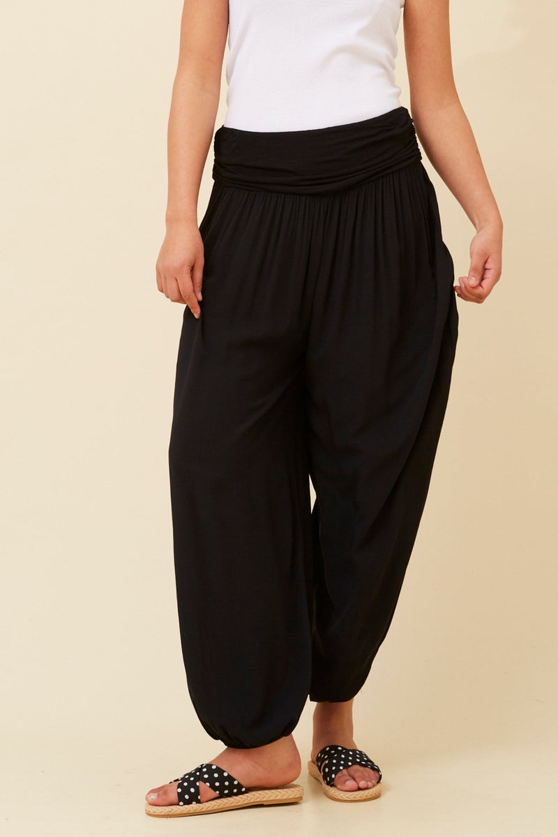 BOTTEGA MODA_RELAXED PANT VISCOSE BLACK _ RELAXED PANT VISCOSE BLACK _ Ebony Boutique NZ