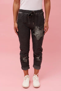 BOTTEGA MODA_SEQUIN STAR JOGGER _ SEQUIN STAR JOGGER _ Ebony Boutique NZ