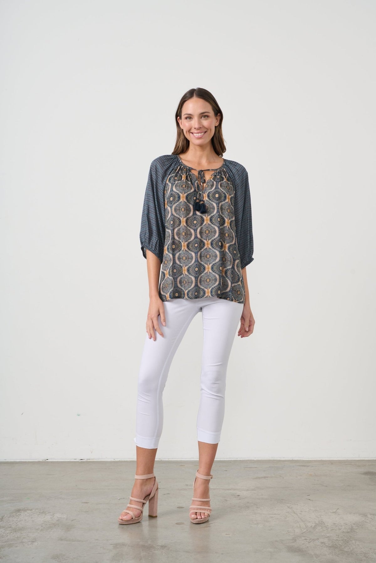 CAJU_KOSMOS PRINT BLOUSE RAGLAN SLEEVE _ KOSMOS PRINT BLOUSE RAGLAN SLEEVE _ Ebony Boutique NZ