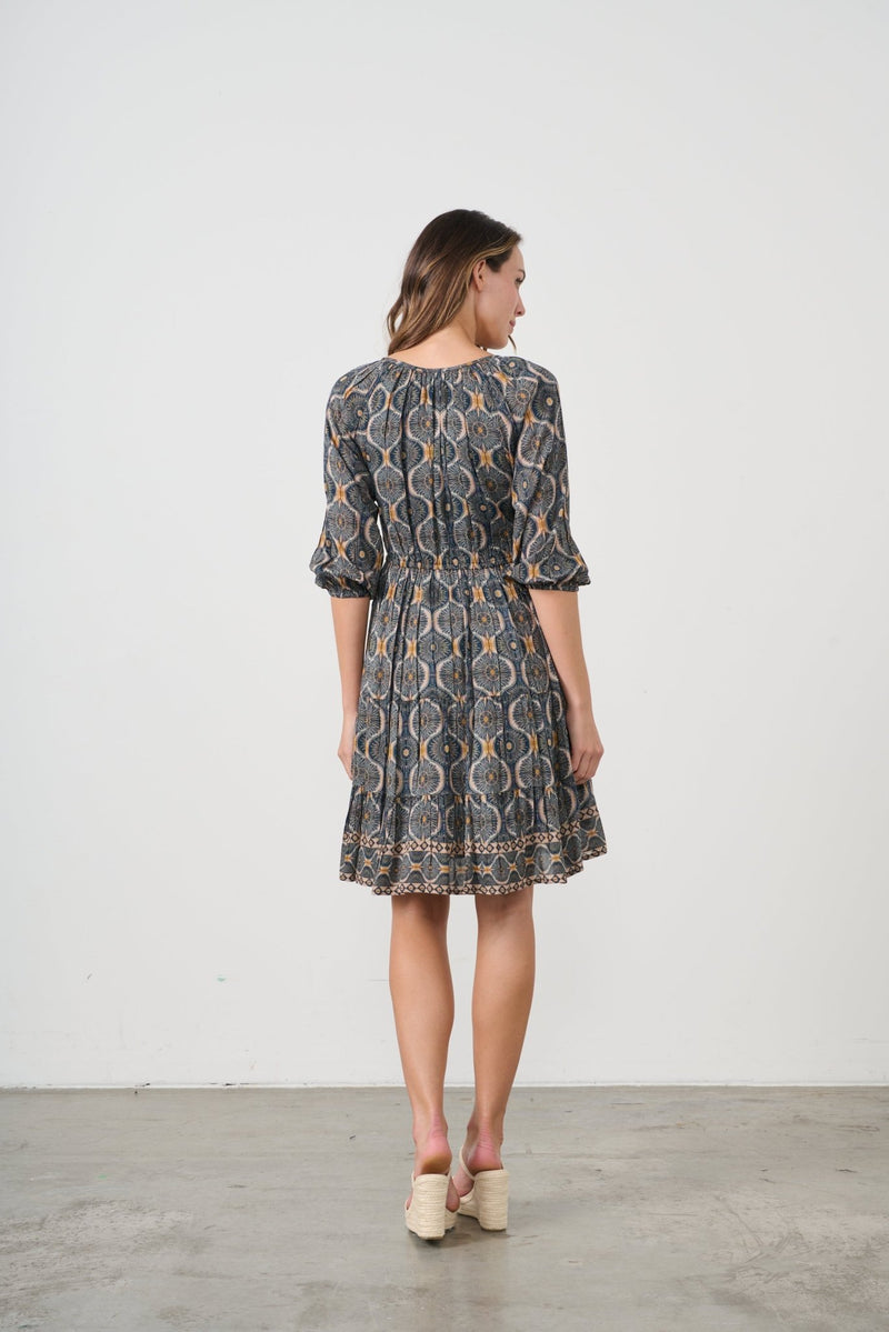 CAJU_KOSMOS PRINT DRESS ELASTIC WAIST _ KOSMOS PRINT DRESS ELASTIC WAIST _ Ebony Boutique NZ