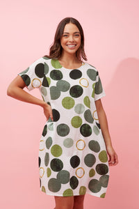 CAROLINE MORGAN_COTTON DRESS WITH POCKETS _ COTTON DRESS WITH POCKETS _ Ebony Boutique NZ