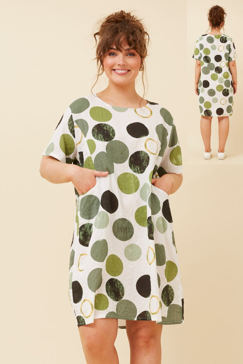 CAROLINE MORGAN_COTTON DRESS WITH POCKETS _ COTTON DRESS WITH POCKETS _ Ebony Boutique NZ