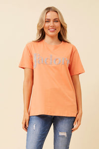 CAROLINE MORGAN_J'ADORE COTTON TEE MANGO _ J'ADORE COTTON TEE MANGO _ Ebony Boutique NZ