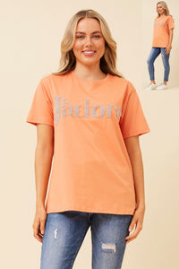 CAROLINE MORGAN_J'ADORE COTTON TEE MANGO _ J'ADORE COTTON TEE MANGO _ Ebony Boutique NZ