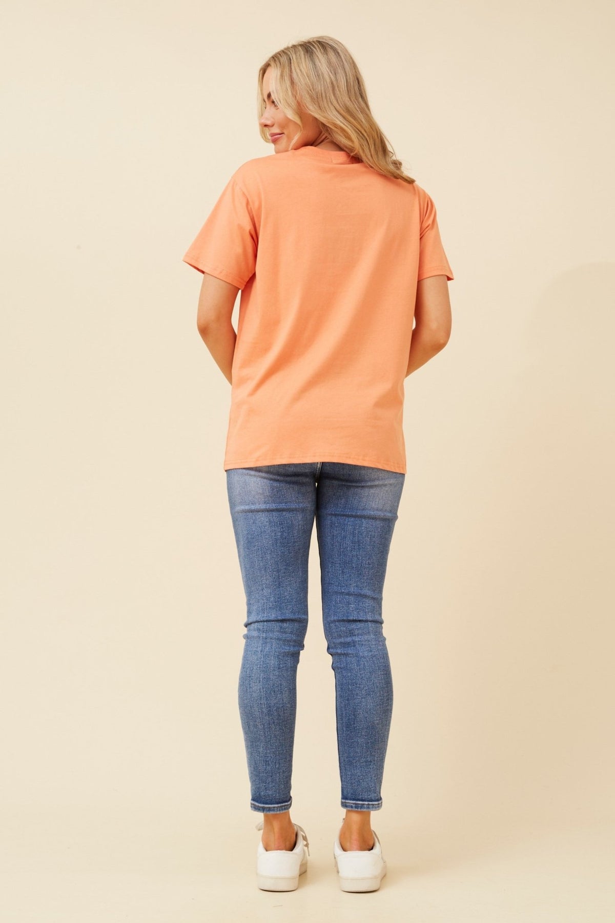 CAROLINE MORGAN_J'ADORE COTTON TEE MANGO _ J'ADORE COTTON TEE MANGO _ Ebony Boutique NZ