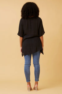 CAROLINE MORGAN_LAYERED TOP BLACK _ LAYERED TOP BLACK _ Ebony Boutique NZ