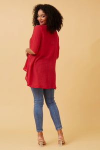 CAROLINE MORGAN_LAYERED TOP RED _ LAYERED TOP RED _ Ebony Boutique NZ