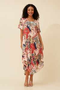 CAROLINE MORGAN_SHORT SLEEVE PAISLEY FLORAL PRINTED MIDI/MAXI DRESS _ SHORT SLEEVE PAISLEY FLORAL PRINTED MIDI/MAXI DRESS _ Ebony Boutique NZ