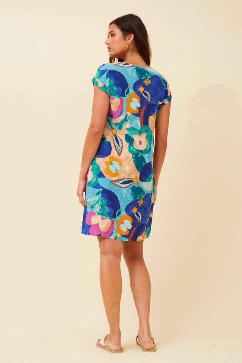 CAROLINE MORGAN_VISCOSE PRINT DRESS _ VISCOSE PRINT DRESS _ Ebony Boutique NZ