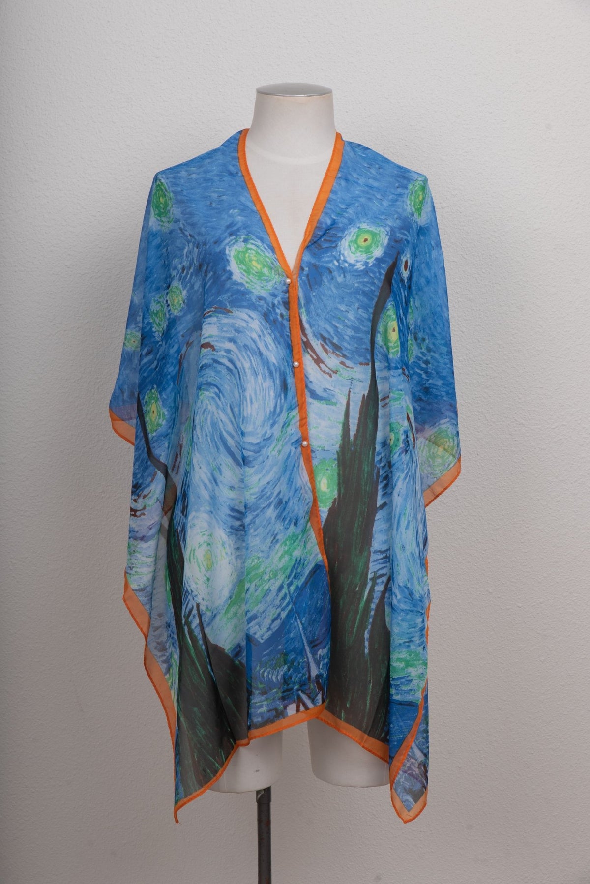 CHAMELEON_BEACH SHAWL PEARL BUTTON COVER UP _ BEACH SHAWL PEARL BUTTON COVER UP _ Ebony Boutique NZ