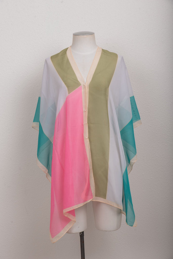 CHAMELEON_BEACH SHAWL PEARL BUTTON COVER UP _ BEACH SHAWL PEARL BUTTON COVER UP _ Ebony Boutique NZ