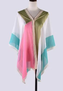 CHAMELEON_BEACH SHAWL PEARL BUTTON COVER UP _ BEACH SHAWL PEARL BUTTON COVER UP _ Ebony Boutique NZ