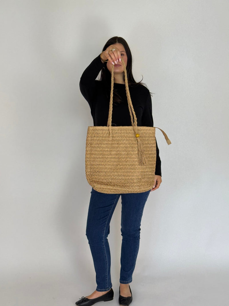 CHAMELEON_RAFFIA BEACH BAG TOTE _ RAFFIA BEACH BAG TOTE _ Ebony Boutique NZ