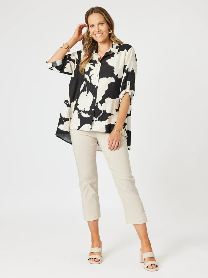 CLARITY_BARCELONA SHIRT BLACK/NATURAL _ BARCELONA SHIRT BLACK/NATURAL _ Ebony Boutique NZ