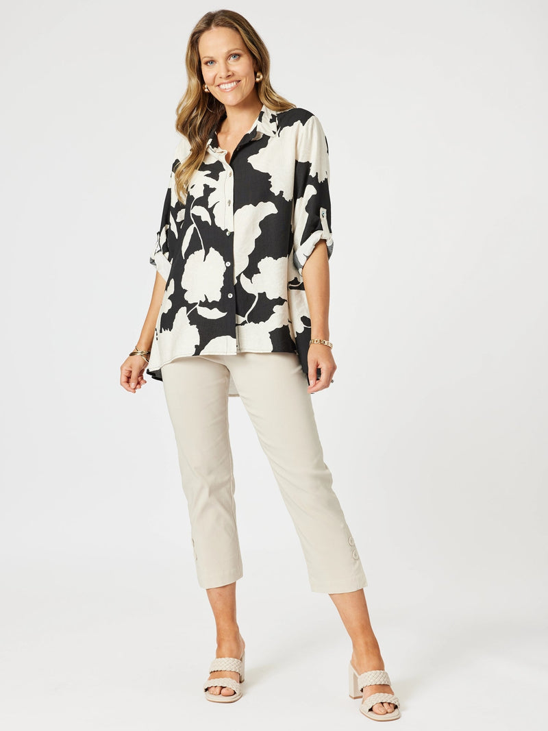 CLARITY_BARCELONA SHIRT BLACK/NATURAL _ BARCELONA SHIRT BLACK/NATURAL _ Ebony Boutique NZ