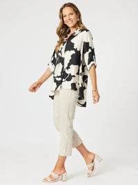 CLARITY_BARCELONA SHIRT BLACK/NATURAL _ BARCELONA SHIRT BLACK/NATURAL _ Ebony Boutique NZ