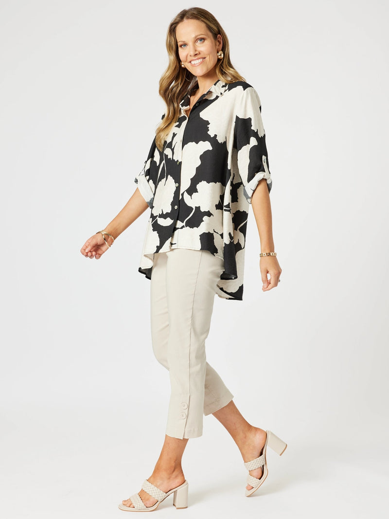 CLARITY_BARCELONA SHIRT BLACK/NATURAL _ BARCELONA SHIRT BLACK/NATURAL _ Ebony Boutique NZ