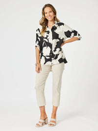 CLARITY_BARCELONA SHIRT BLACK/NATURAL _ BARCELONA SHIRT BLACK/NATURAL _ Ebony Boutique NZ