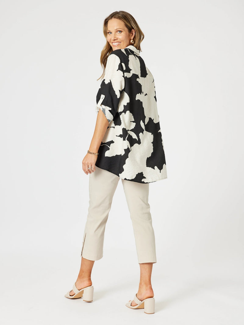 CLARITY_BARCELONA SHIRT BLACK/NATURAL _ BARCELONA SHIRT BLACK/NATURAL _ Ebony Boutique NZ