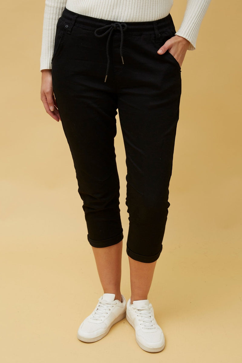 DUNE ROAD_7/8 CROP PANT WITH DRAWSTRING _ 7/8 CROP PANT WITH DRAWSTRING _ Ebony Boutique NZ