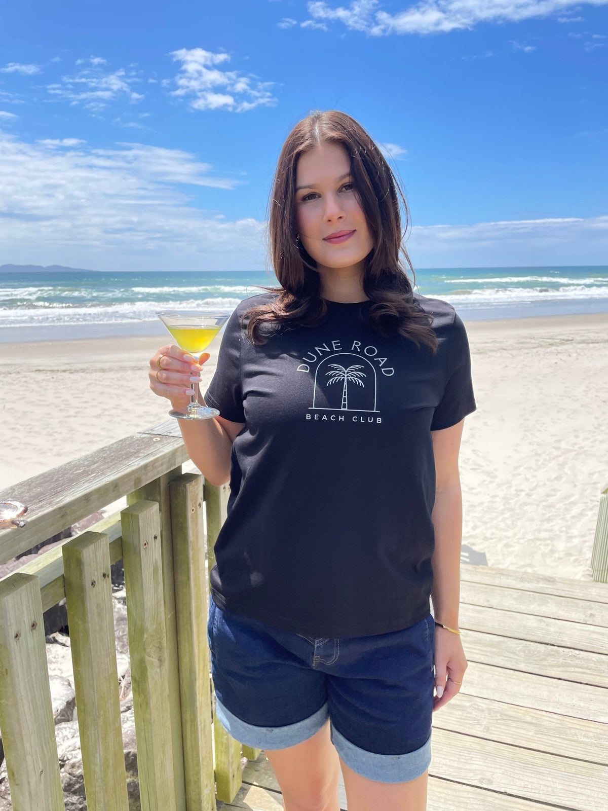 DUNE ROAD_BEACH CLUB ORGANIC COTTON TEE _ BEACH CLUB ORGANIC COTTON TEE _ Ebony Boutique NZ