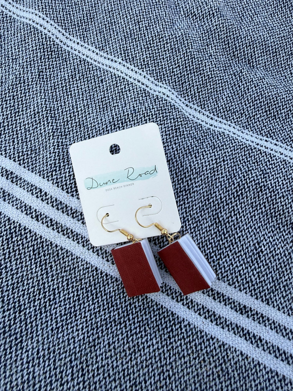 DUNE ROAD_BOOK EARRINGS BURGUNDY _ BOOK EARRINGS BURGUNDY _ Ebony Boutique NZ