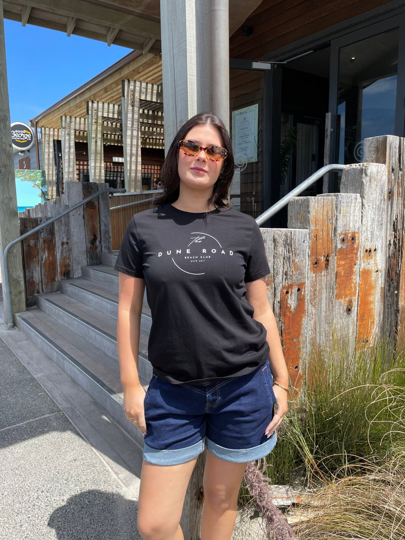 DUNE ROAD_CIRCLE LOGO ORGANIC COTTON TEE _ CIRCLE LOGO ORGANIC COTTON TEE _ Ebony Boutique NZ