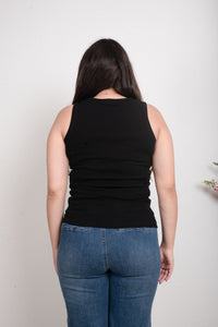 DUNE ROAD_COTTON RIB TANK BLACK _ COTTON RIB TANK BLACK _ Ebony Boutique NZ