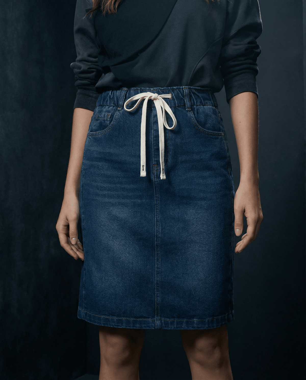 DENIM SHORT SKIRT MID BLUE_by_DUNE ROAD_women's_in_New Zealand_ DENIM SHORT SKIRT MID BLUE _