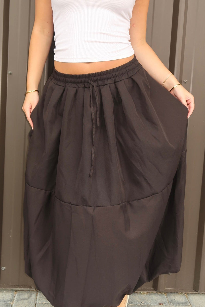 DUNE ROAD_DUNE ROAD BUBBLE HEM MAXI SKIRT _ DUNE ROAD BUBBLE HEM MAXI SKIRT _ Ebony Boutique NZ