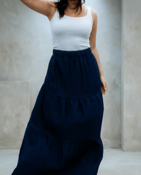 DUNE ROAD DENIM TIERED MAXI SKIRT_by_DUNE ROAD_women's_in_New Zealand_ DUNE ROAD DENIM TIERED MAXI SKIRT _