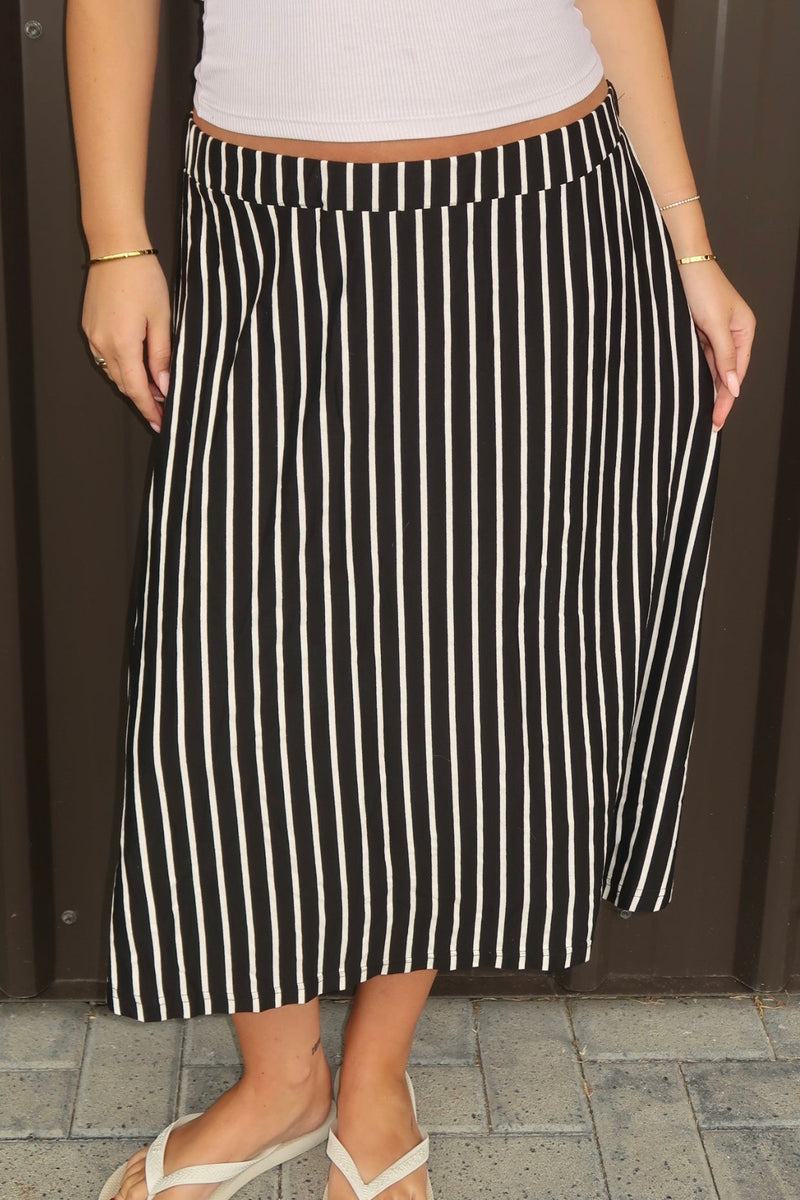 DUNE ROAD_DUNE ROAD VERTICAL STRIPE SKIRT _ DUNE ROAD VERTICAL STRIPE SKIRT _ Ebony Boutique NZ