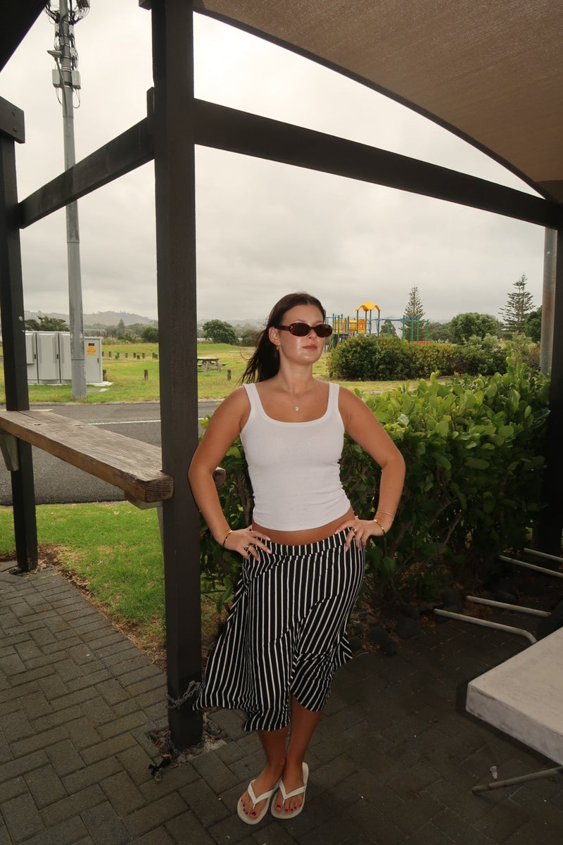 DUNE ROAD_DUNE ROAD VERTICAL STRIPE SKIRT _ DUNE ROAD VERTICAL STRIPE SKIRT _ Ebony Boutique NZ