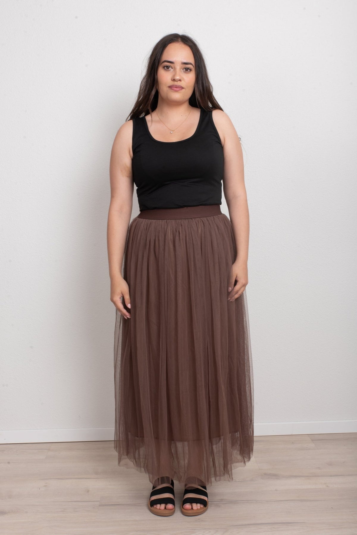 DUNE ROAD_FAIRYTALE 3 LAYER TULLE MESH SKIRT CHOCOLATE _ FAIRYTALE 3 LAYER TULLE MESH SKIRT CHOCOLATE _ Ebony Boutique NZ