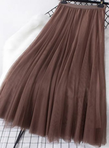 DUNE ROAD_FAIRYTALE 3 LAYER TULLE MESH SKIRT CHOCOLATE _ FAIRYTALE 3 LAYER TULLE MESH SKIRT CHOCOLATE _ Ebony Boutique NZ