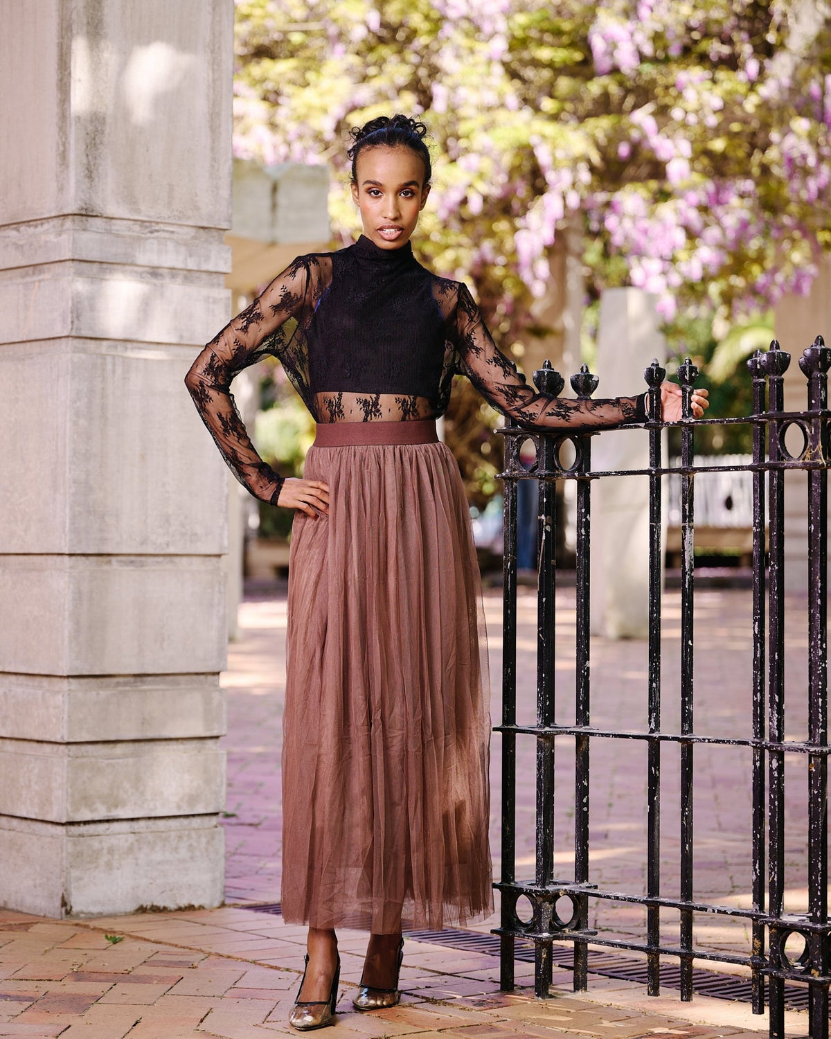 DUNE ROAD_FAIRYTALE 3 LAYER TULLE MESH SKIRT CHOCOLATE _ FAIRYTALE 3 LAYER TULLE MESH SKIRT CHOCOLATE _ Ebony Boutique NZ