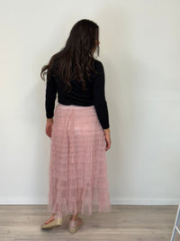 DUNE ROAD_FAIRYTALE TIERED RUFFLE TULLE MESH SKIRT PINK _ FAIRYTALE TIERED RUFFLE TULLE MESH SKIRT PINK _ Ebony Boutique NZ