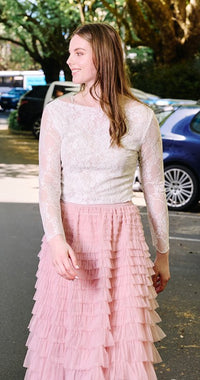 DUNE ROAD_FAIRYTALE TIERED RUFFLE TULLE MESH SKIRT PINK _ FAIRYTALE TIERED RUFFLE TULLE MESH SKIRT PINK _ Ebony Boutique NZ